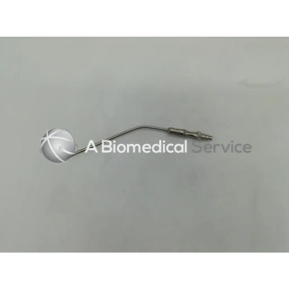 Silver spherical metallic frazier suction tube with curved stem and threaded connector for surgical use 7-1/2 inch