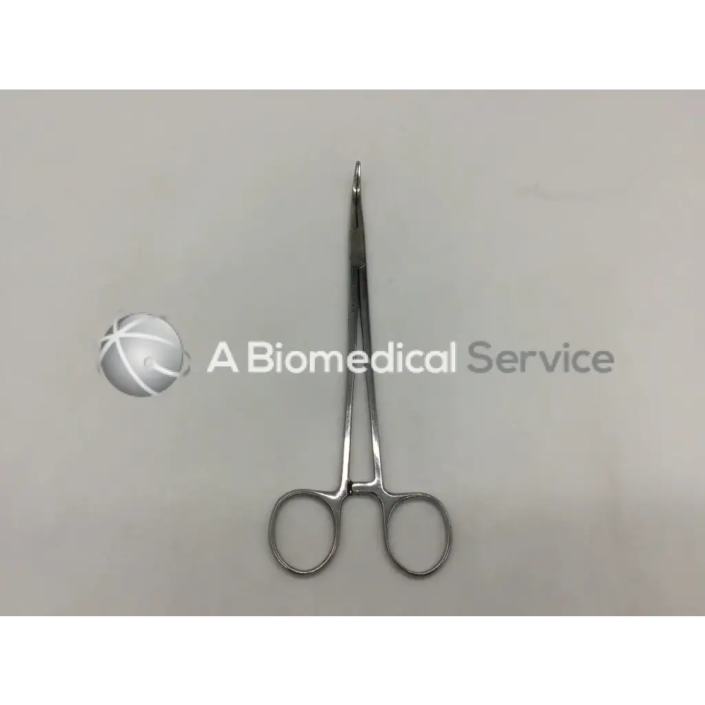 Silver sterling schnidt tonsil forceps half curved with rounded handles and pointed slightly curved tips for precision use