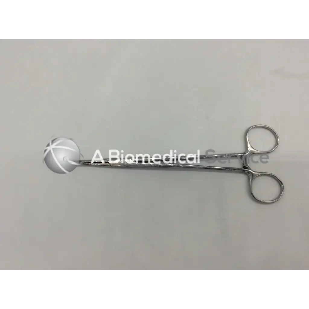 Jarit 450-310 schnidt tonsil forceps half curved closed rings with silver spherical textured tip and polished metal handles