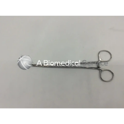 Jarit 450-310 schnidt tonsil forceps half curved closed rings with silver spherical textured tip and polished metal handles