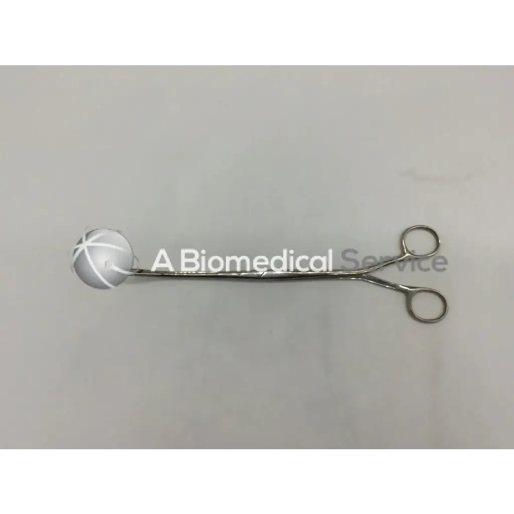 Silver stainless steel jarit 475-470 randall kidney stone forceps with spherical textured tip and circular finger loops