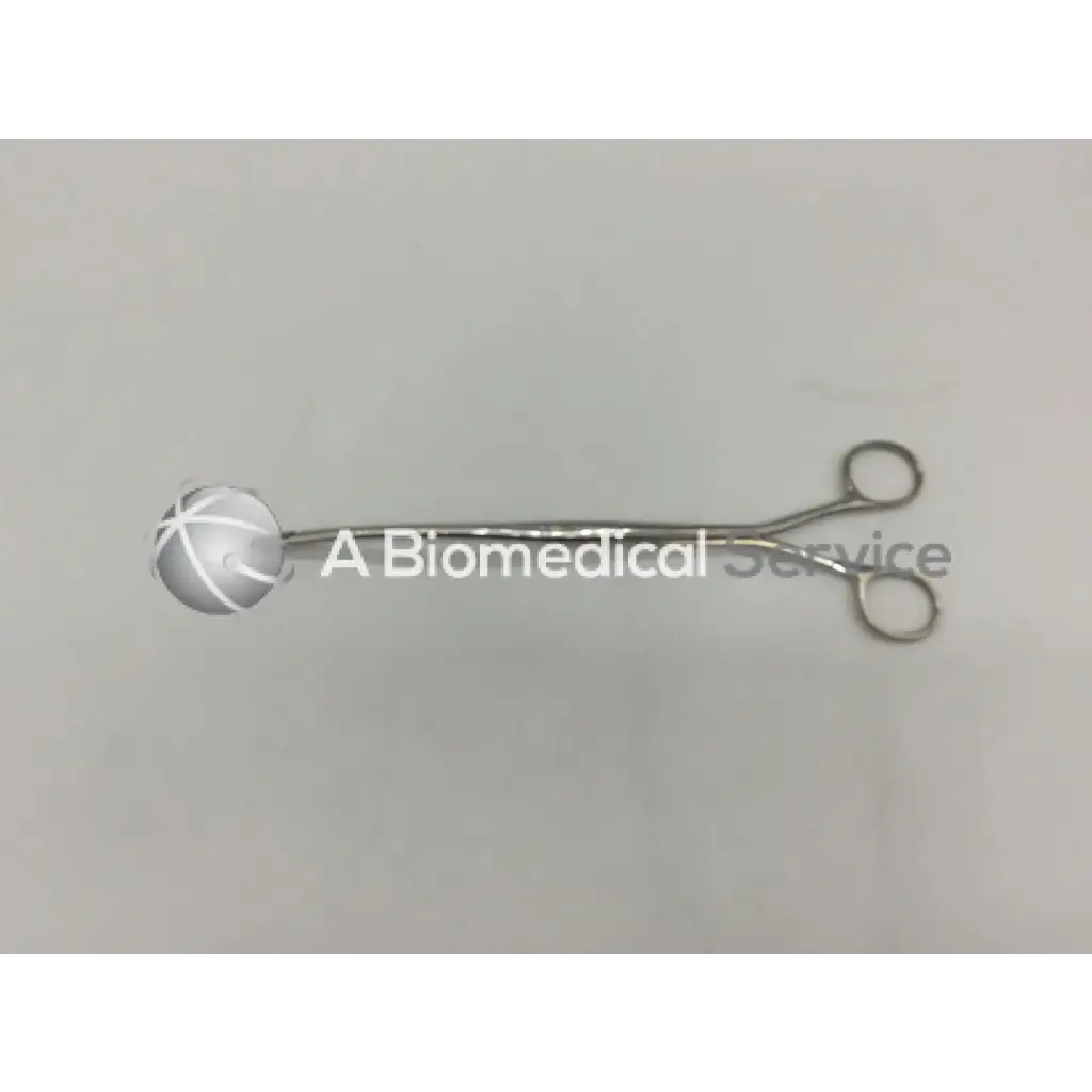 Silver jarit 475-470 randall kidney stone forceps with spherical cross-hatched tip and curved handles