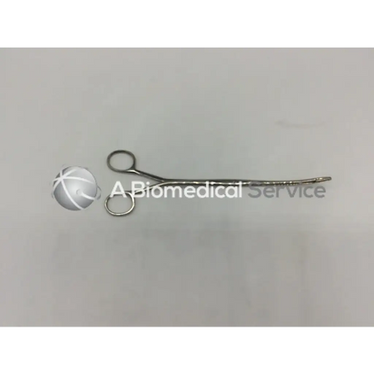 Silver randall kidney stone forceps with curved slender jaws and looped handles jarit 475 470 surgical 9.5 inch