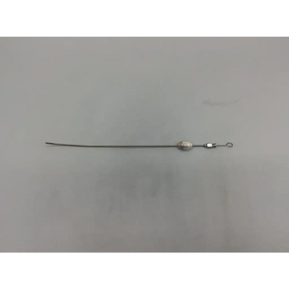 Silver-colored metal jarit surgical novak biopsy suction curette with slender curved shaft and oval handle for surgical use