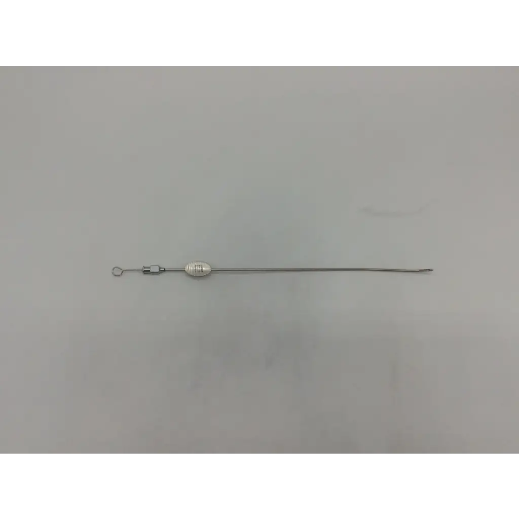 Silver jarit surgical novak biopsy suction curette with textured oval handle and slender metallic shaft for surgical use