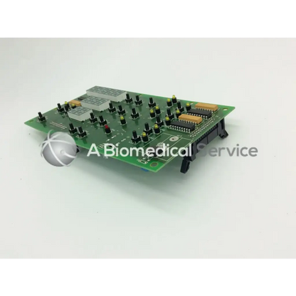Green printed circuit board with black and yellow components labeled a biomedical service for jouan 85232554b thermo cl31 centrifuge control board