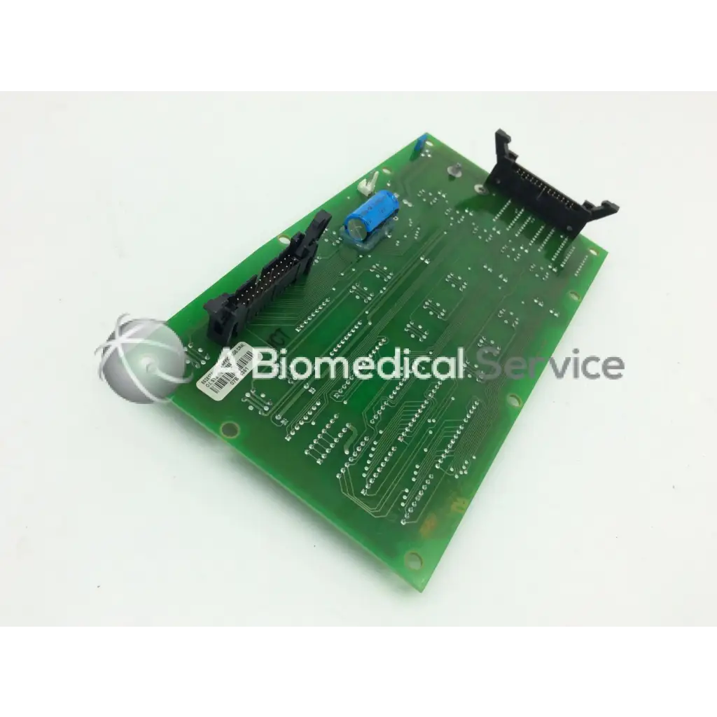 Green rectangular circuit board with black connectors blue capacitor and silver spherical component for jouan 85232554b thermo cl31 centrifuge