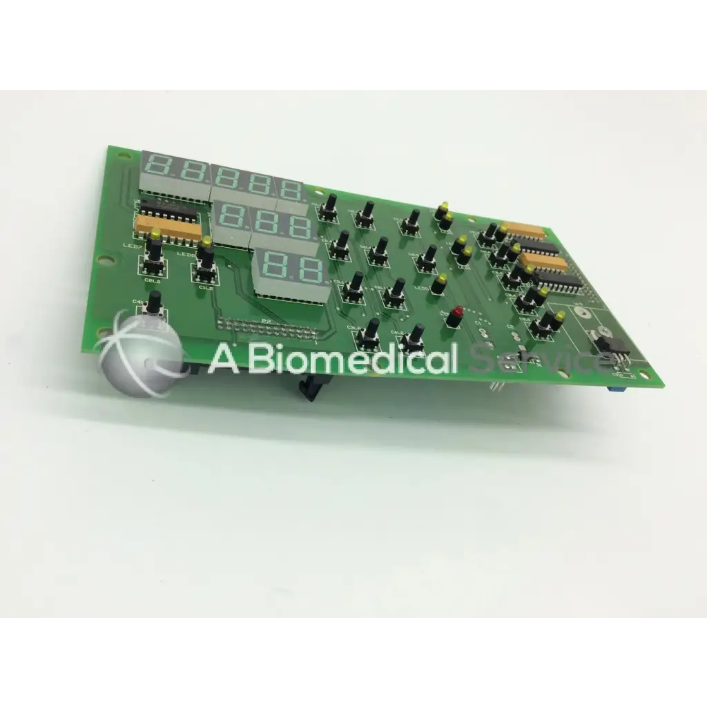 Green printed circuit board with digital displays and switches for jouan 85232554b thermo cl31 centrifuge control board