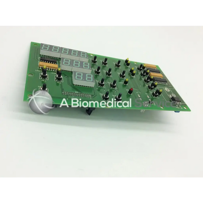 Green printed circuit board with digital displays and switches for jouan 85232554b thermo cl31 centrifuge control board
