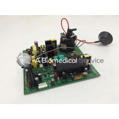 Green printed circuit board with capacitors resistors and black motor assembly for jrc pc-0585c tm-0230a board