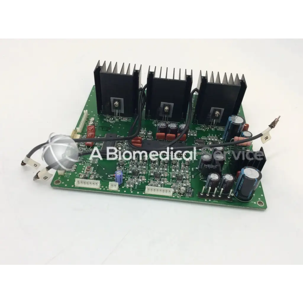 Green printed circuit board with three black heat sinks and capacitors in jrc ta-0038 pc-0662b board
