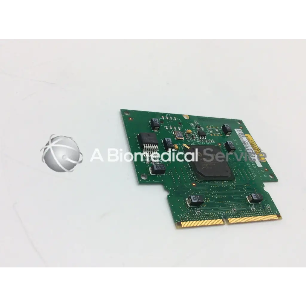 Green circuit board with black integrated circuits and gold contacts for juniper saipan crypto pic main board rev 01