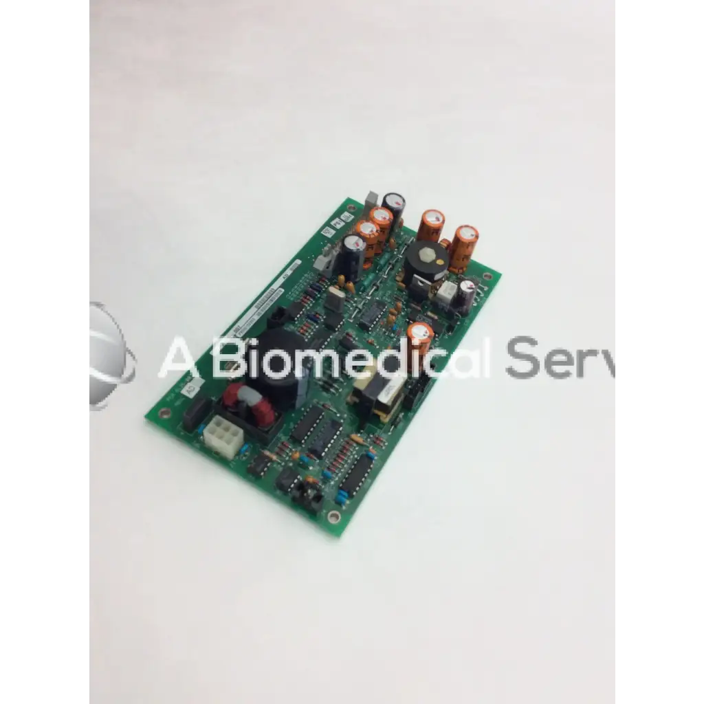 Green rectangular circuit board a125-007 rev with capacitors resistors and integrated circuits used for bbcf1-5 devices