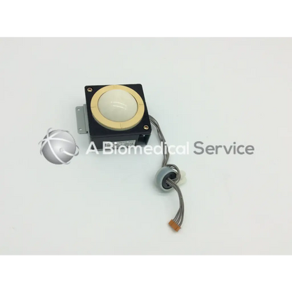 Black kanda tsushin kogyo track ball tre-201 iw with cream ball beige ring gray cables and orange connector