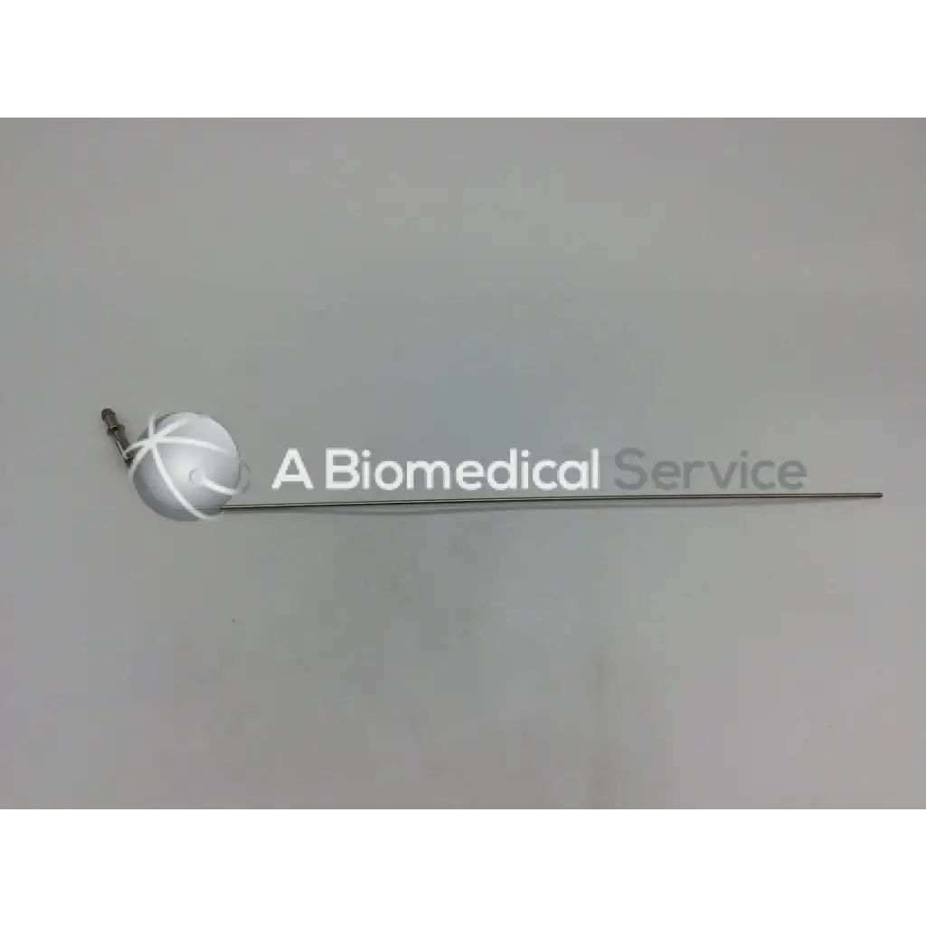 Silver rigid suction tube with spherical head featuring white crosshatch markings and slender metallic shaft by karl storz