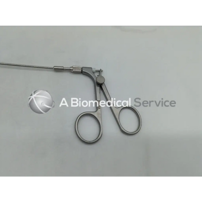 Silver karl storz 27175a flexible foreign body removal forceps with long shaft and circular handles for cystoscope use