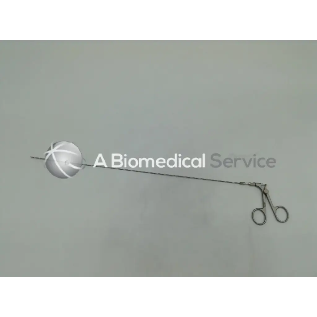 Silver karl storz 27175a flexible foreign body removal forceps with textured spherical head and articulated handles
