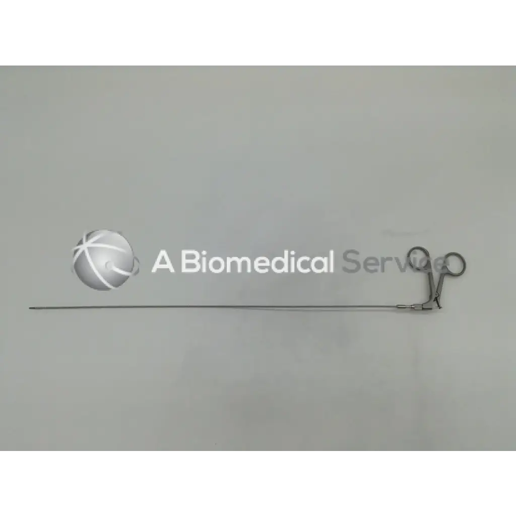 Silver surgical retractor with long handle and two circular loops for karl storz 27175a flexible foreign body removal forceps