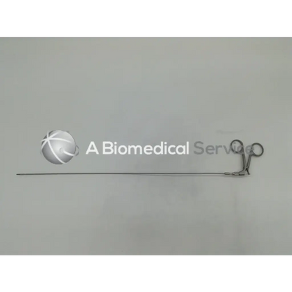 Silver surgical retractor with long handle and two circular loops for karl storz 27175a flexible foreign body removal forceps