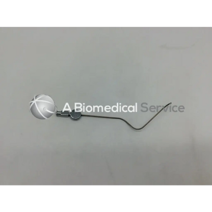 Silver spherical karl storz handpiece instrument with curved metallic stem and small circular joint model ac5-287