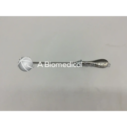 Silver karl storz 28147 bv dillator with curved sharf and spherical cross-hatched head surgical instrument