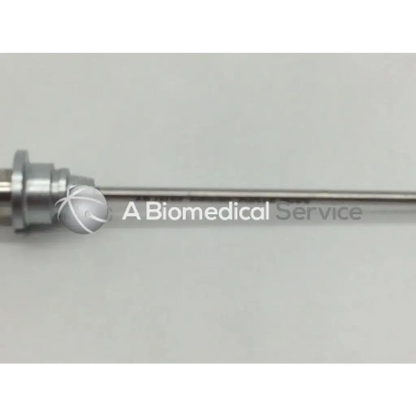 Silver karl storz 28147 bv dilator with a threaded metallic handle and a curved sharf ac5-332 shaft