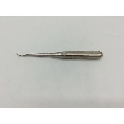 Kirwan 50-1007 silver surgical ligature carrier fine with curved slender tip and textured handle fine curved awl