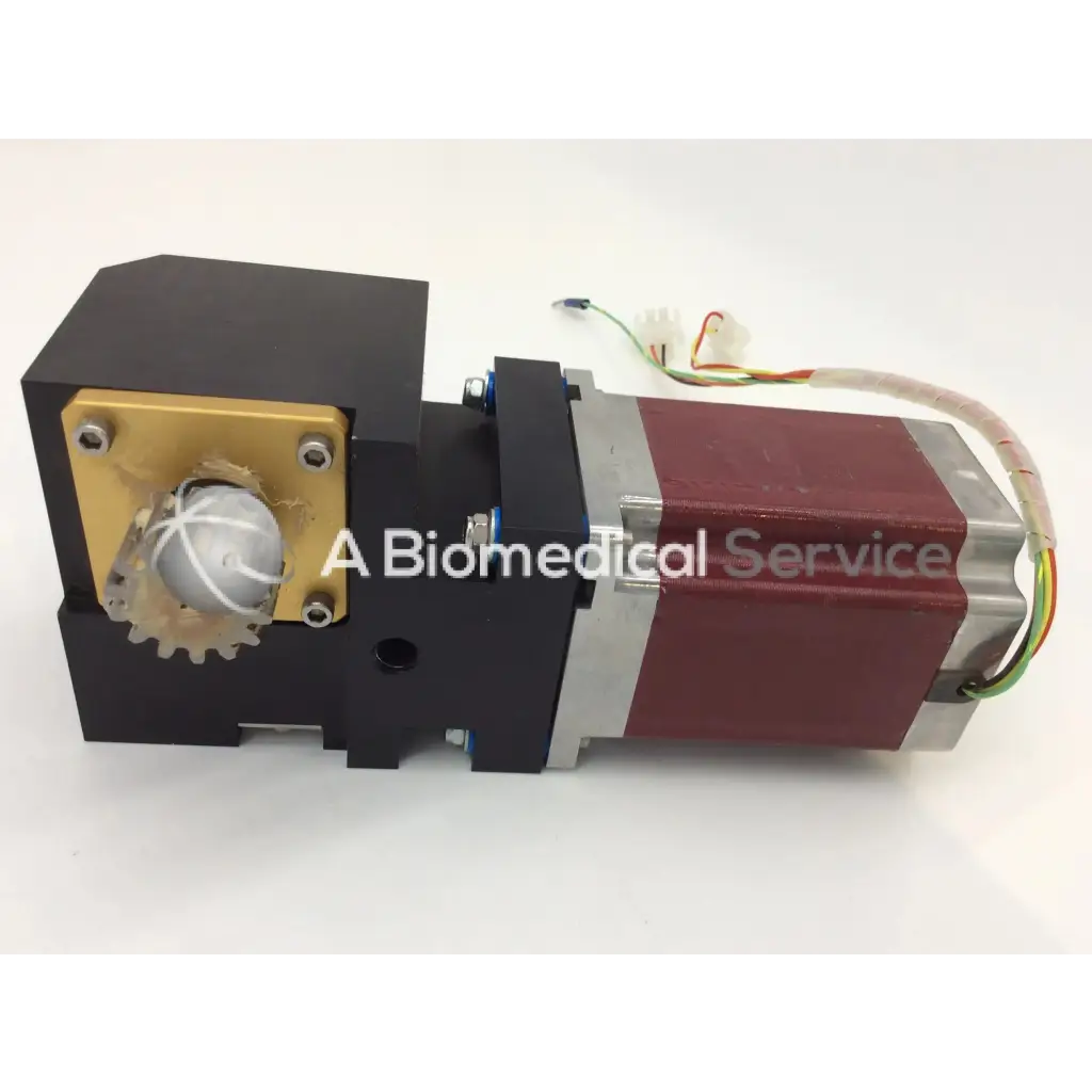 Kollmorgen powerpac k32hrhk-lnk-ns-00 black and maroon 1.8 degree step motor with gold mounting plate and silver accents