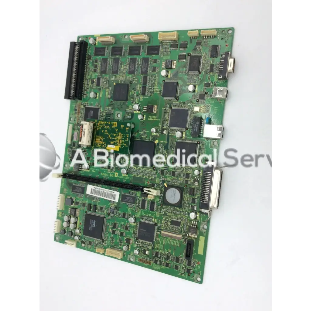Green konica circuit control board ep-gf70 with black integrated circuits and connectors for electronic device control