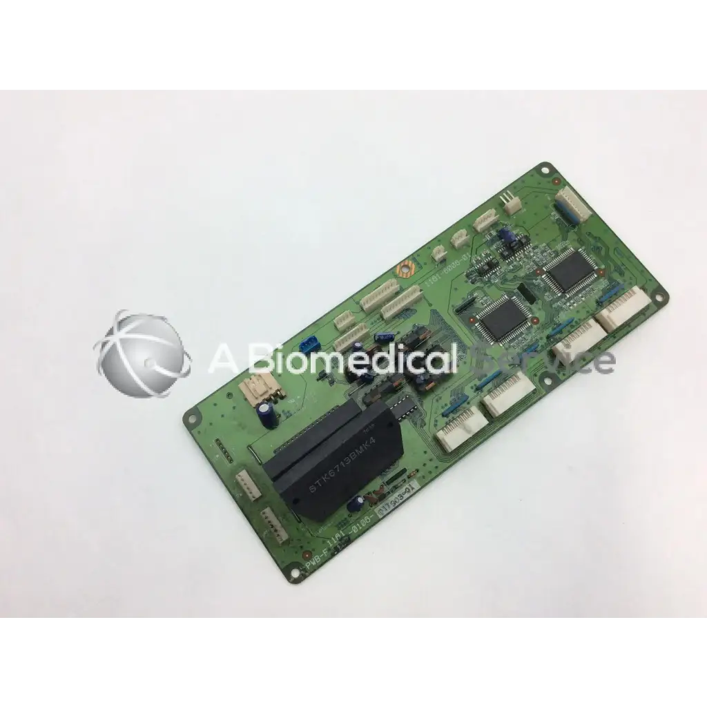 Green rectangular konica minolta pwb-f board with black integrated circuits and white connectors stk6713bmk4 bbcf1-1