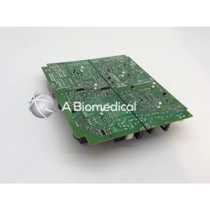 Green rectangular konika minolta power supply board mpw4961 with silver traces and electronic components mounted on surface