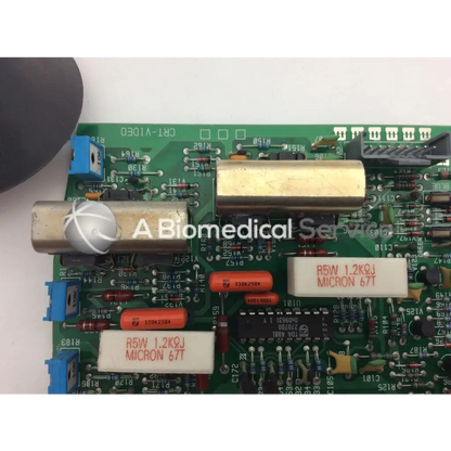 Lares 105 bbce5-3 board with green circuit board featuring gold capacitors and orange resistors for electronic use