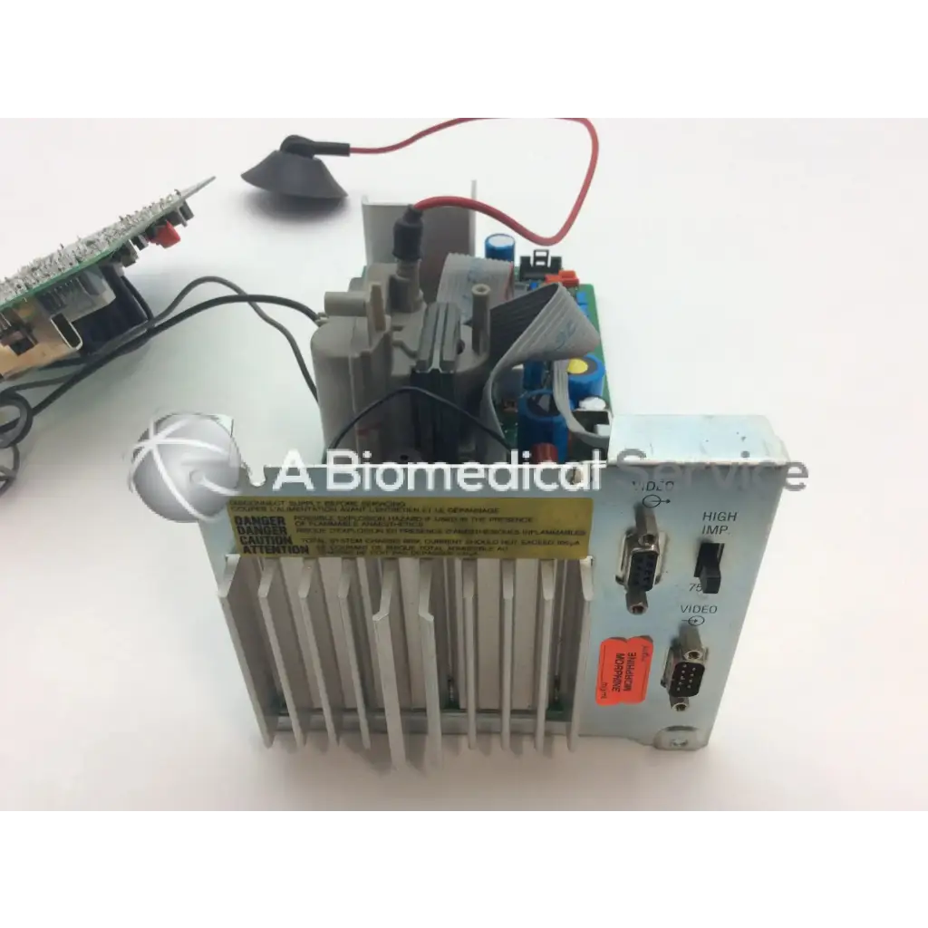 Silver metallic industrial electronic module lARES 105 8219 253 3677 with heat sink fins and bbce5-3 connectors on side panel