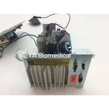 Silver metallic industrial electronic module lARES 105 8219 253 3677 with heat sink fins and bbce5-3 connectors on side panel