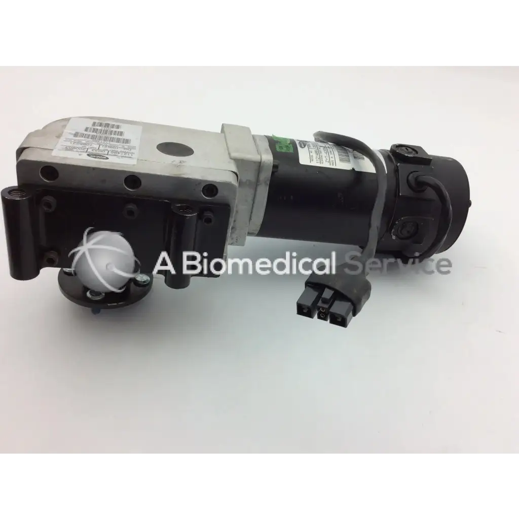 Black and silver left motor for invacare pronto m91 powerchair with cylindrical motor housing and electrical connectors
