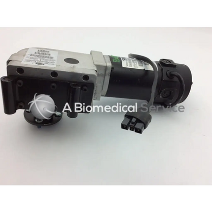 Black and silver left motor for invacare pronto m91 powerchair with cylindrical motor housing and electrical connectors