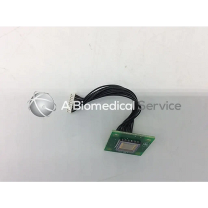 Leica 13950-451 rev a green circuit board bbcc1-6 with rectangular sensor and black flexible cable attached