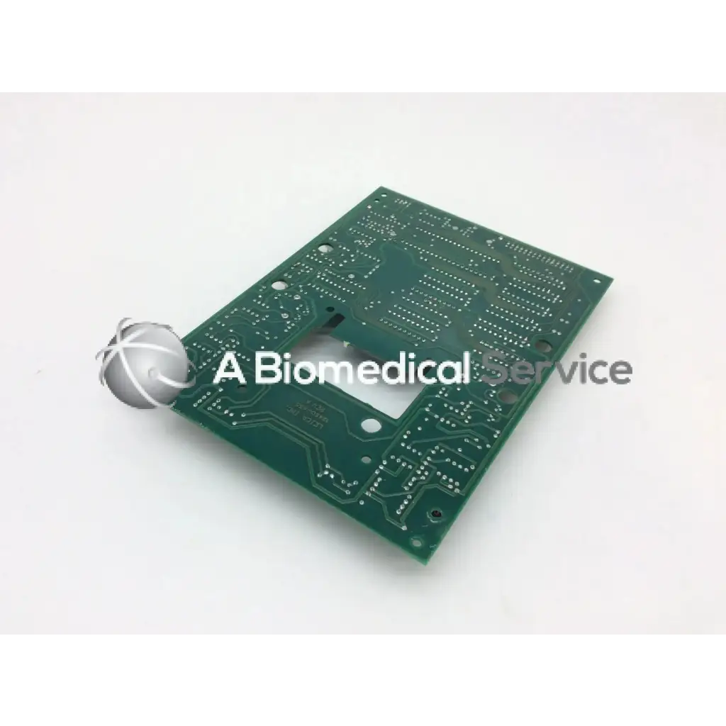 Leica A/N 12450-925 board with green rectangular circuit board and silver metallic sphere attached at the corner
