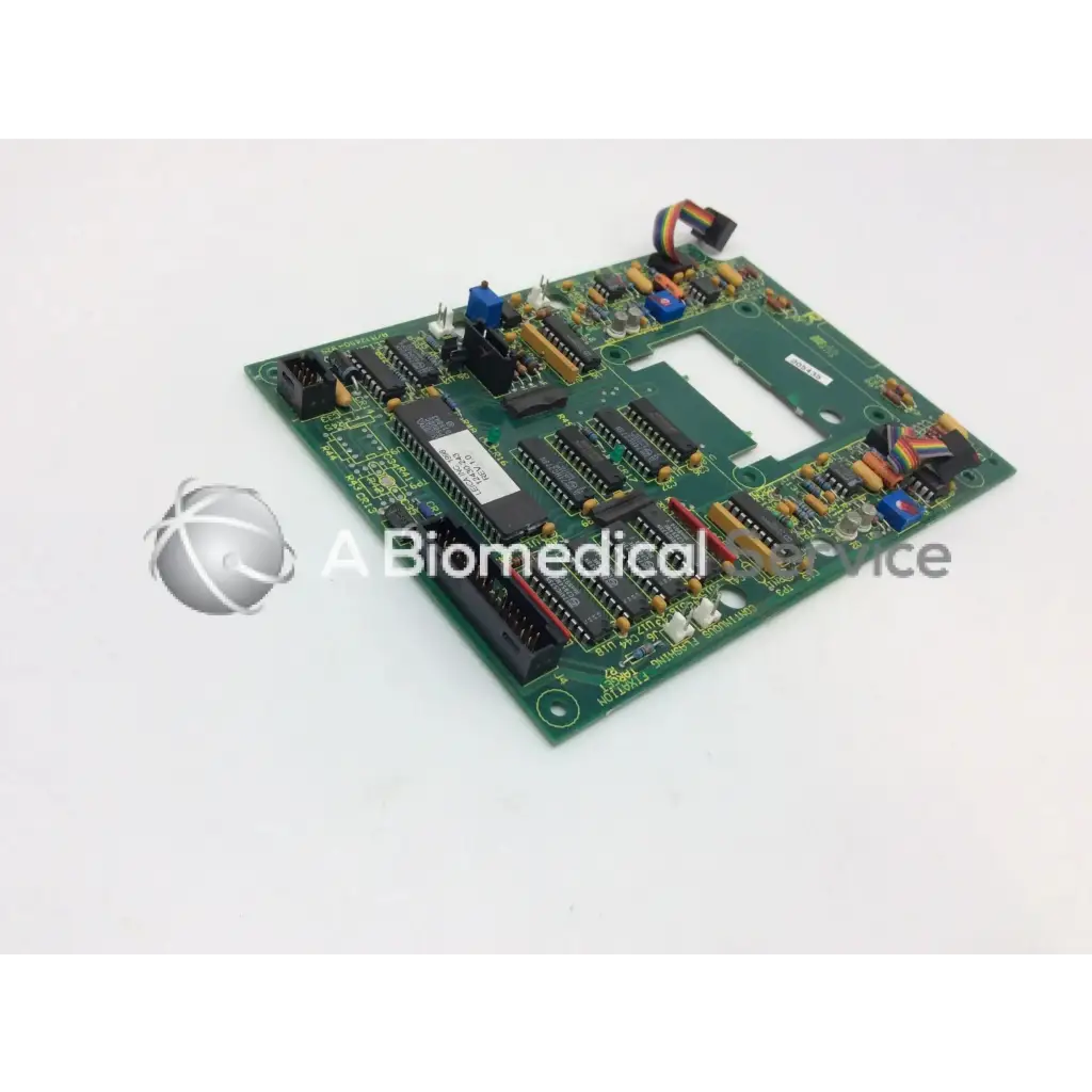 Leica A/N 12450-925 board green printed circuit board with black integrated circuits blue capacitors and connectors