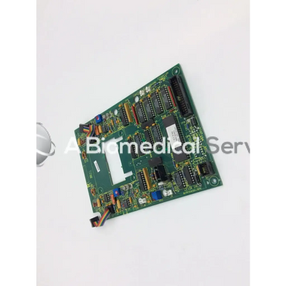 Leica a n 12450-925 green rectangular circuit board with multiple black integrated circuits capacitors and connectors