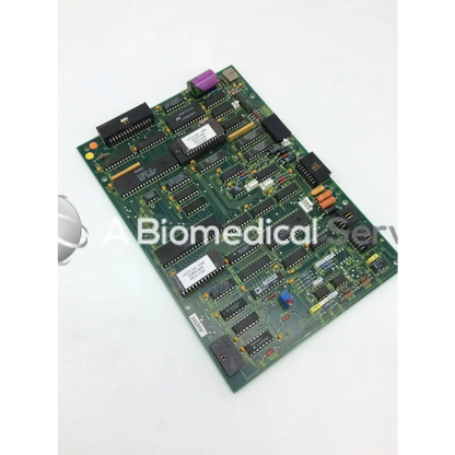 Leica a n 12450-926 board showing green printed circuit board with black integrated circuits purple capacitor and connectors