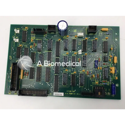 Leica inc a n 12450 457 rev a board green pcb with black ics yellow capacitors and blue components