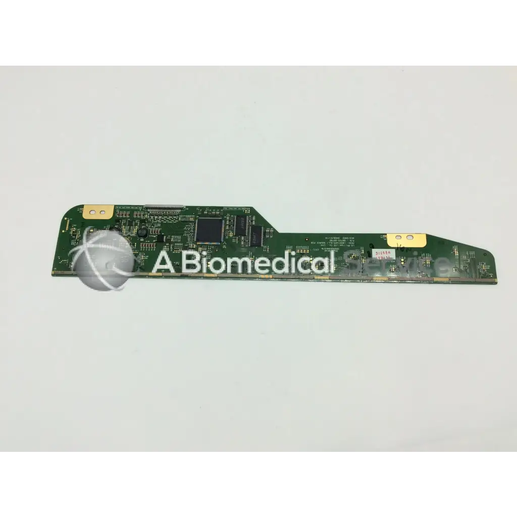 Green rectangular circuit board with black integrated circuits and gold connectors for philips lcd lm201u05-sll1 model