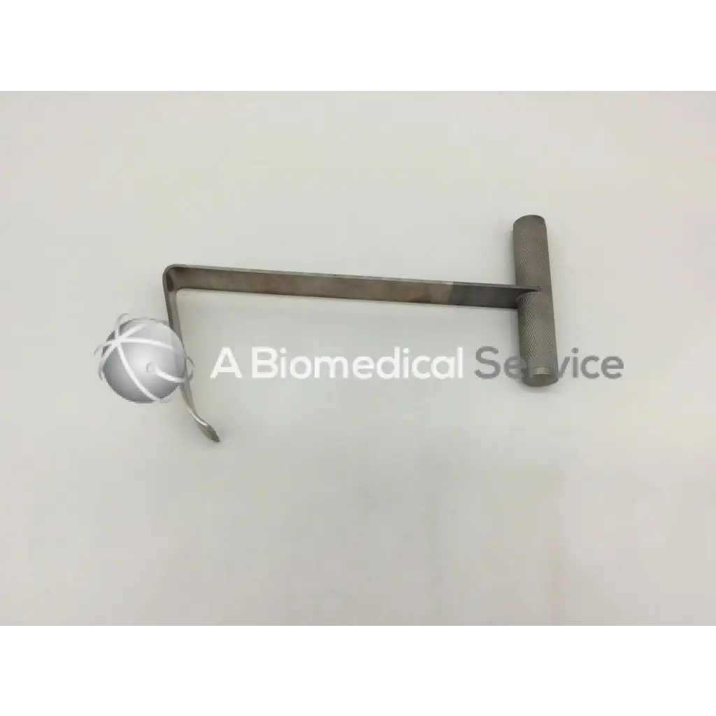 Silver metallic surgical mcelroy retractor with t-shaped handle and curved end by life instruments model 740-1101-0