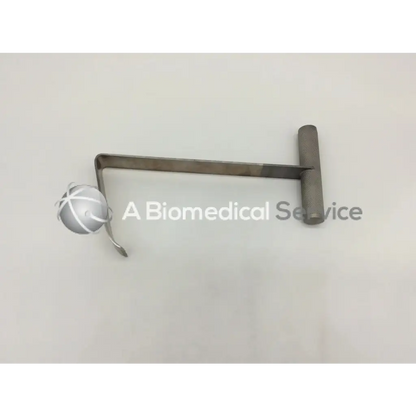 Silver metallic surgical mcelroy retractor with t-shaped handle and curved end by life instruments model 740-1101-0