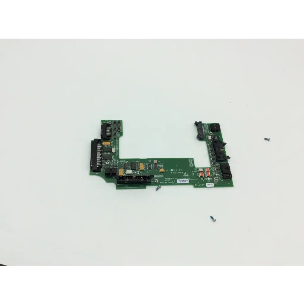 Green circuit board with black connectors and electronic components for lifepak 12 patient monitor parts board 3010524-04b