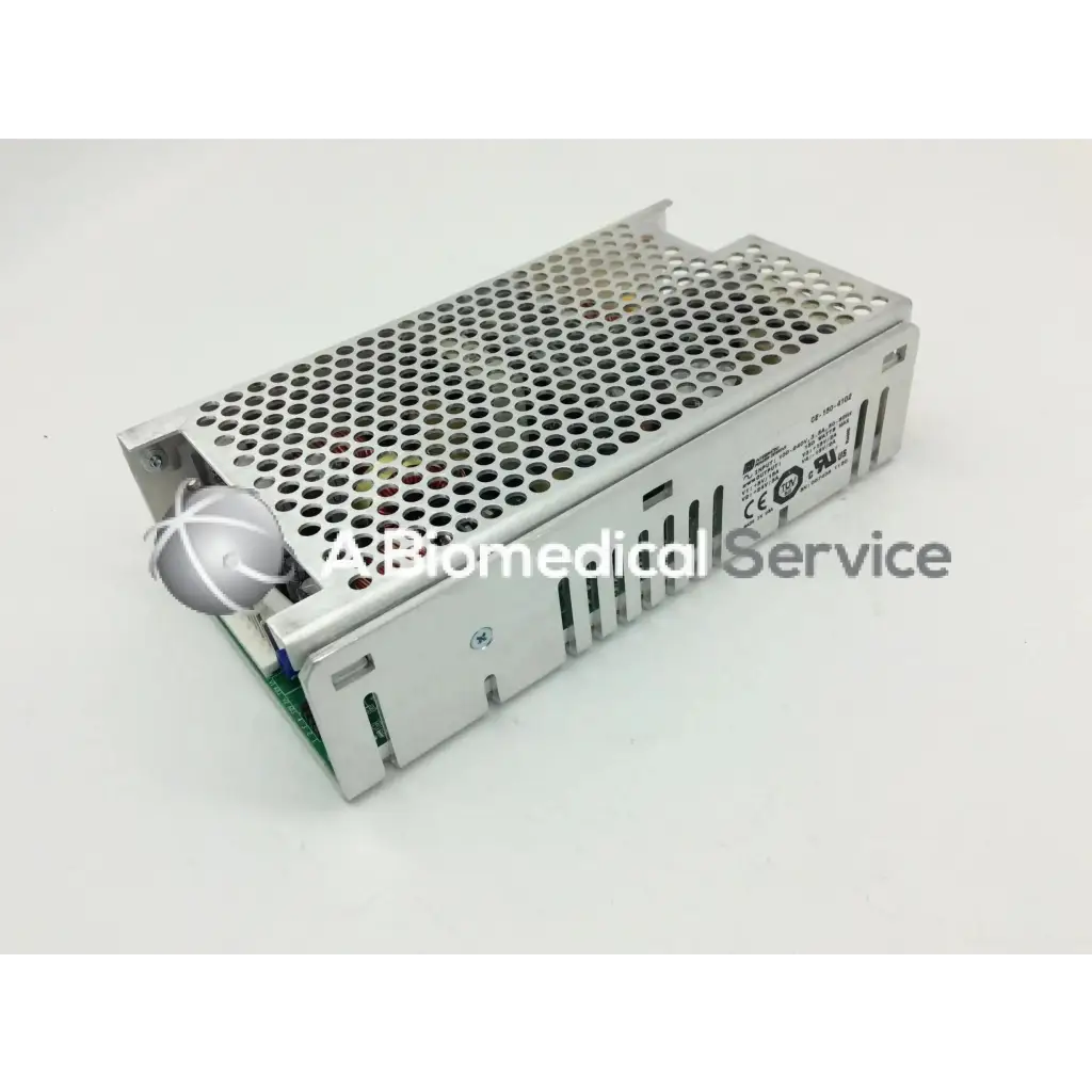 Silver metallic ce-150-4102 power supply unit with perforated casing and visible circuit board featuring integrated power design
