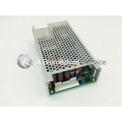 Silver perforated metal ce-150-4102 power supply unit with integrated power design and visible internal circuit board components
