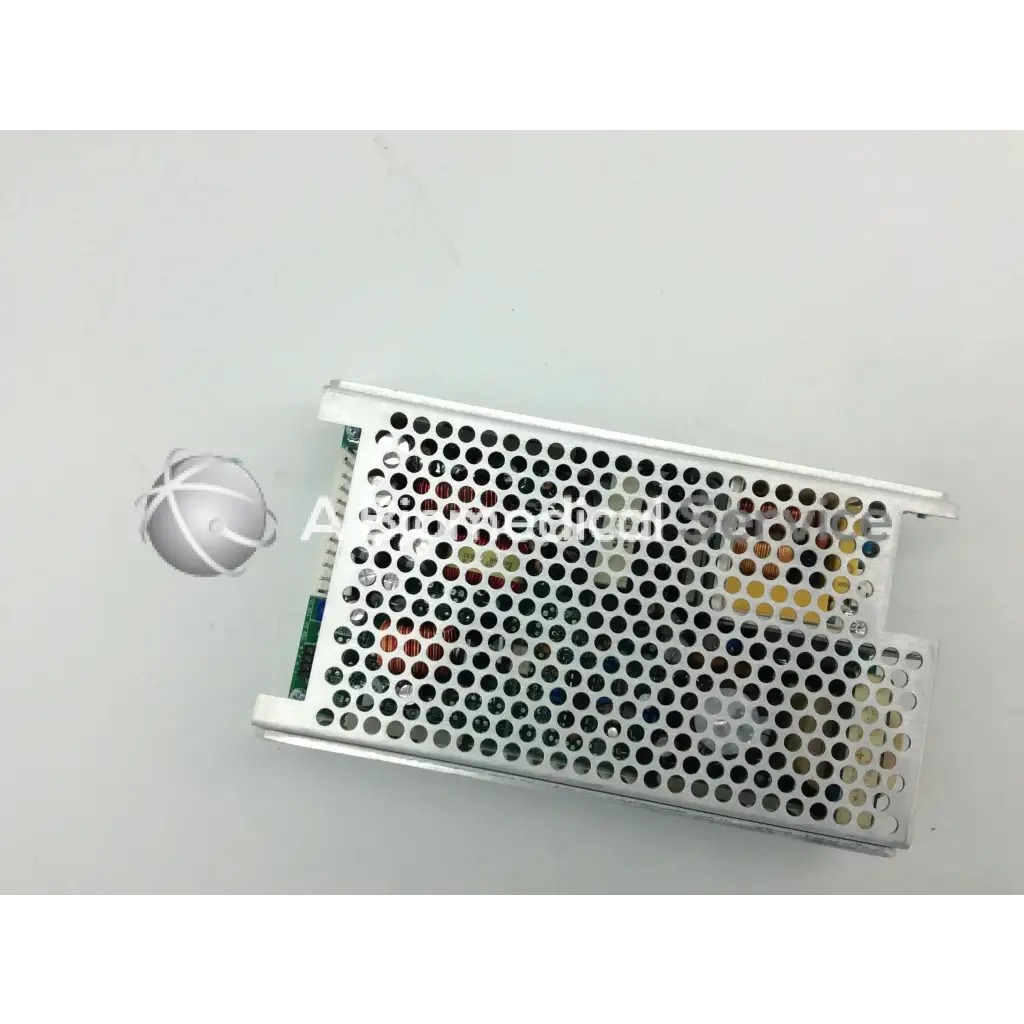 Silver perforated metal power supply unit with visible circuit board featuring ce-150-4102 integrated power design
