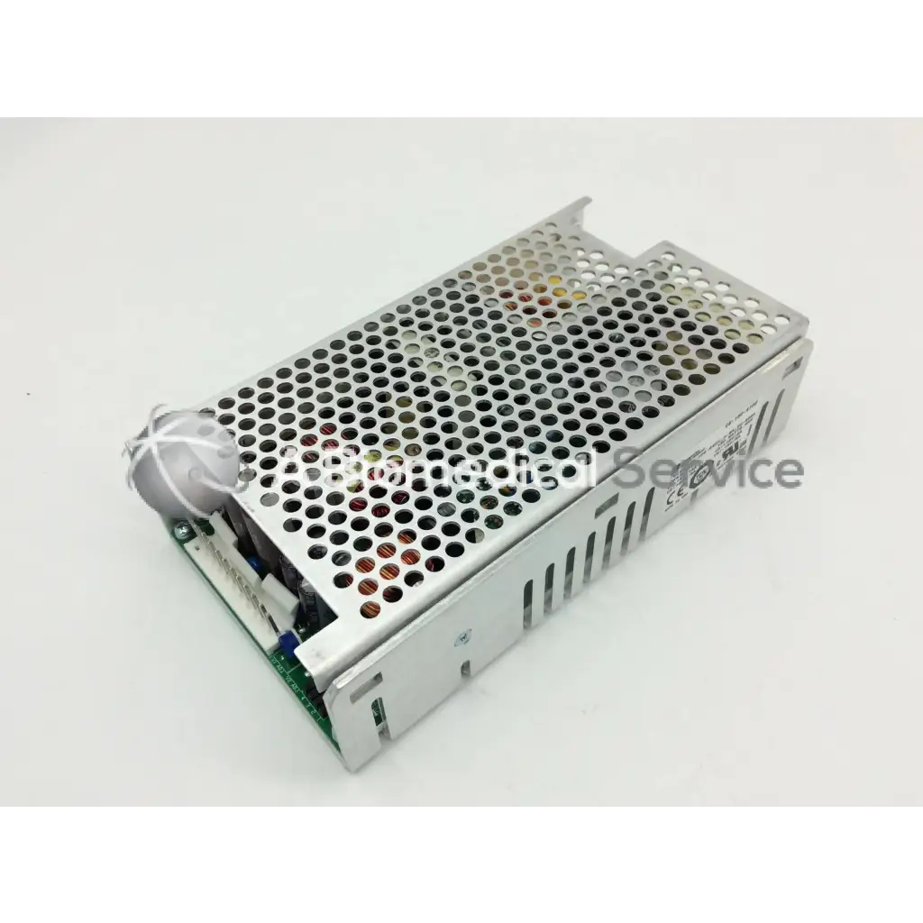 Silver perforated metal power supply unit with visible circuit board and wiring featuring ce-150-4102 integrated power design